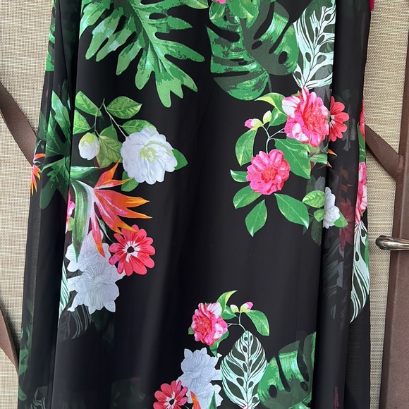 🌺 New Vince Camuto Sheer Black Floral Sleeveless Mini / Maxi Dress 🌺 - Picture 6 of 17